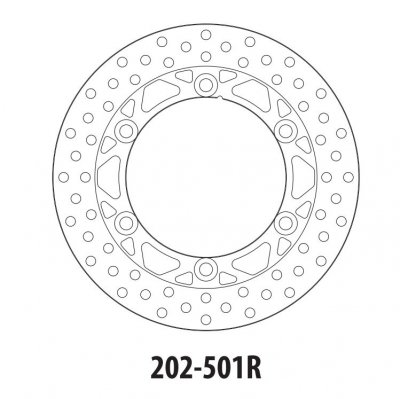 Диск тормозной задний GOLDfren 202-501R Kawasaki GPZ400-900R / ZX600 / ZX1000 (ZX-10) / ZZR1100 (ZX1100)