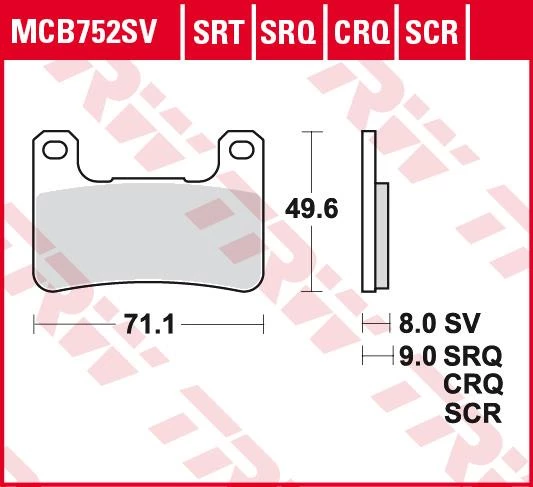 Фото Колодки тормозные дисковые TRW MCB752CRQ — купить в LuckyFern