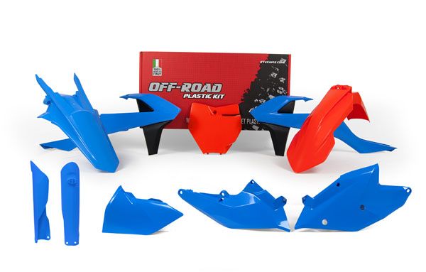 Комплект пластика RTech KTM SX125-150/SXF250-450 16-18 # SX/XC-F/XC250-450 17-18 Оранжевый/Винтаж Голубой