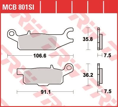 Фото Колодки тормозные дисковые TRW MCB801SI — купить в LuckyFern