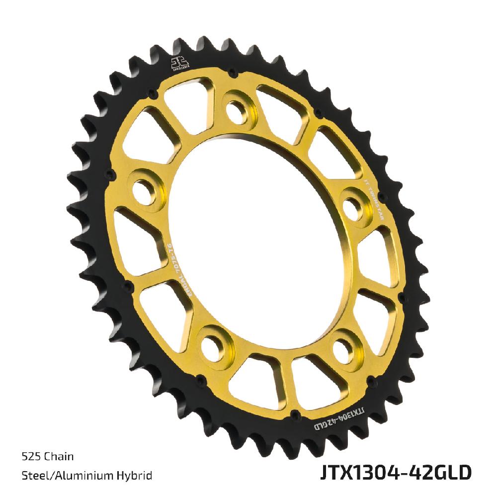 Фото Звезда ведомая алюминиевая/стальная JTX1304 42GLD — купить в LuckyFern