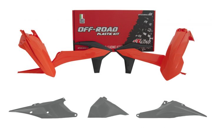 Комплект пластика RTech R-KITKTM-OEM-421 KTM EXC/EXCF/XC-W/XCF-W125-500 20-23 черный-серый-оранжевый