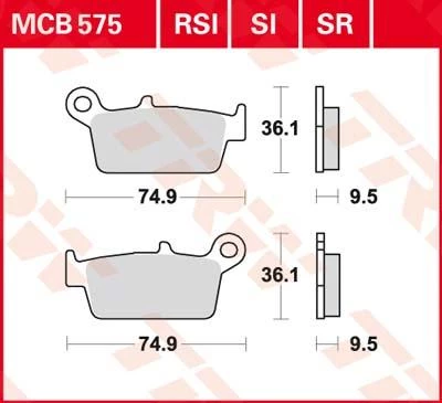 Фото Колодки тормозные дисковые, задние TRW MCB575SI — купить в LuckyFern