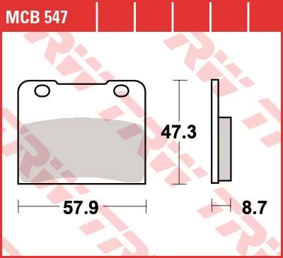 Фото Колодки тормозные дисковые TRW MCB547 — купить в LuckyFern