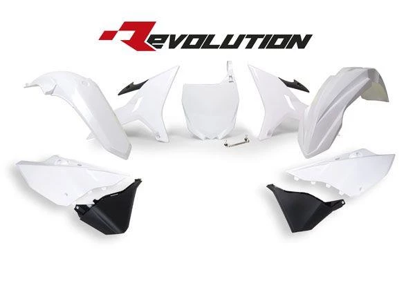 Комплект пластика RTech YZ125-250 02-21 # WR/YZ-X250 16-22 # YZ-X125 20-22 Revolution бело-черный