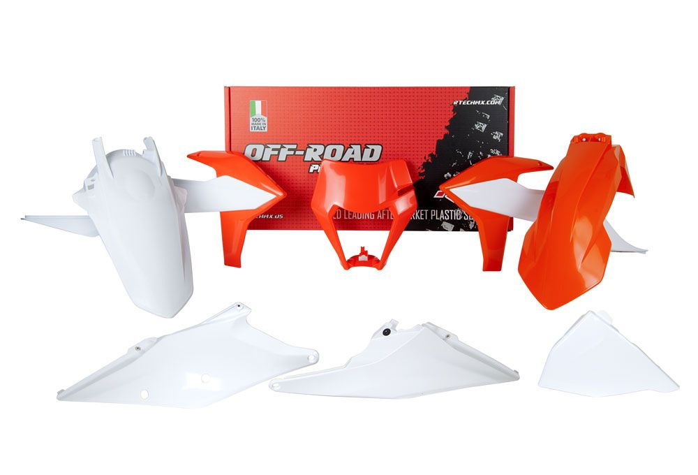 Комплект пластика RTech R-KITKTM-OEM-522 KTM EXC/EXCF/XC-W/XCF-W125-500 20-23 оранжево-белый