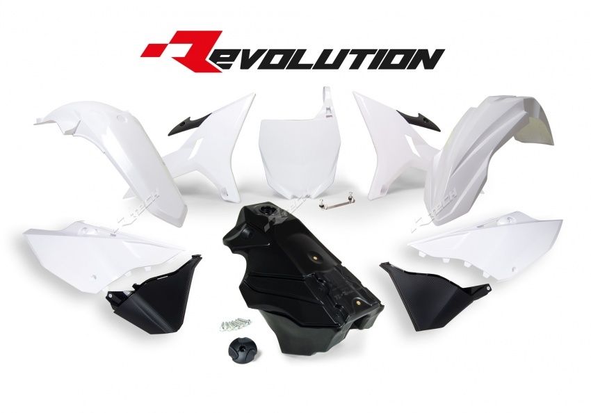 Комплект пластика RTech YZ125-250 02-21 # WR/YZ-X250 16-22 # YZ-X125 20-22 REVOLUTION белый