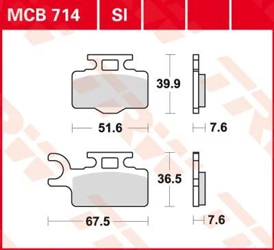 Фото Колодки тормозные дисковые TRW MCB714SI — купить в LuckyFern