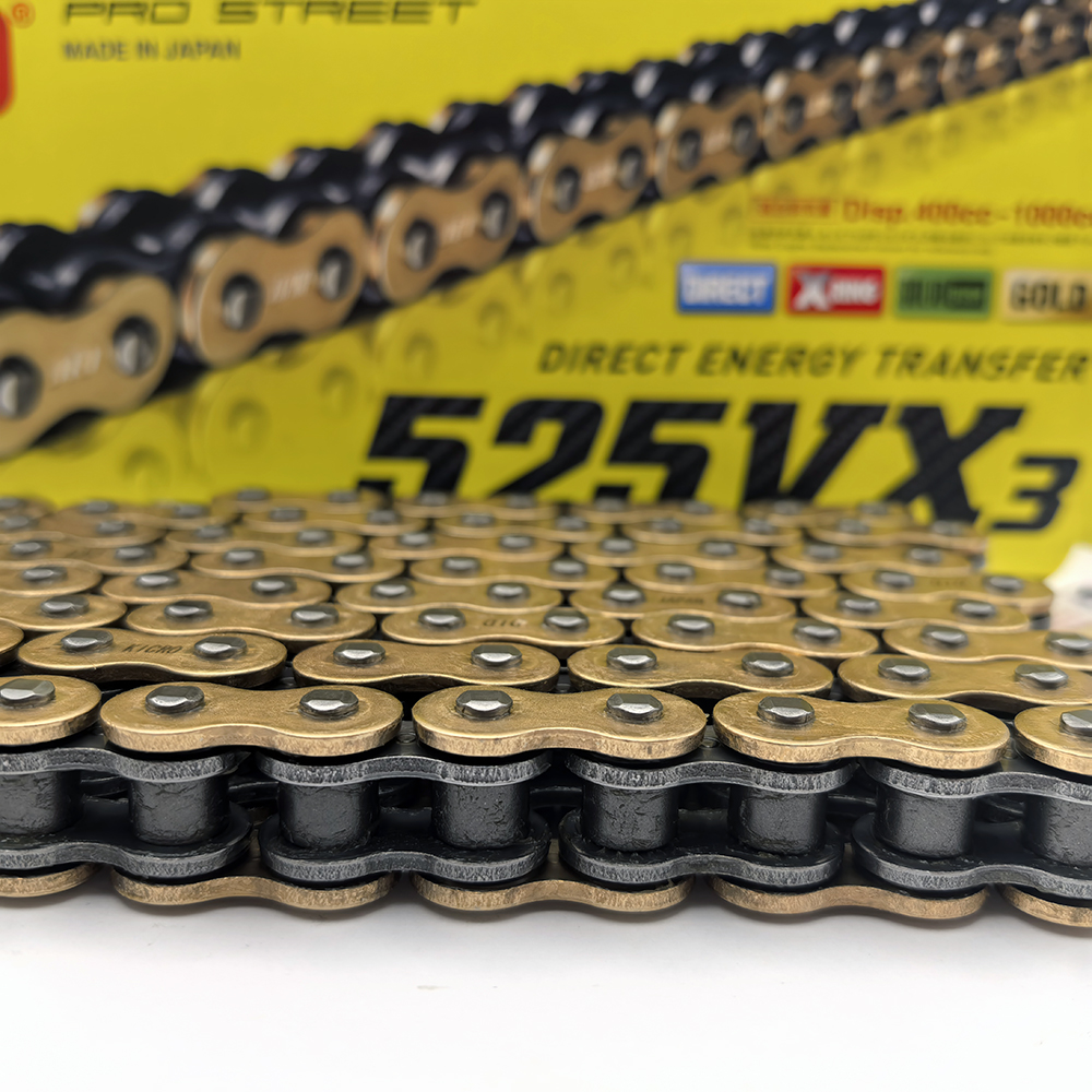 Фото Цепь DID 525VX3 G&B X-Ring золотая 104 — купить в LuckyFern