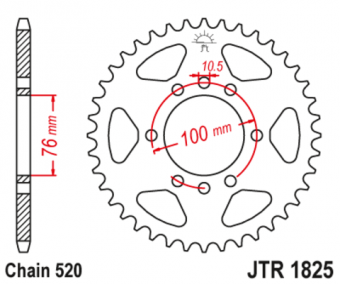 Звезда ведомая JT JTR1825, 48 зубьев, 520 размер в интернет-магазине LuckyFern