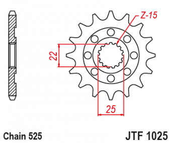 Звезда ведущая JTF1025 15 зубьев в интернет-магазине LuckyFern