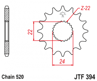 Звезда ведущая JTF394 17 зубьев в интернет-магазине LuckyFern