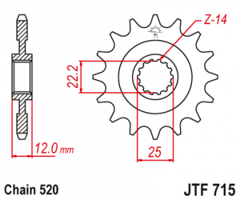Звезда ведущая JTF715 12 зубьев в интернет-магазине LuckyFern