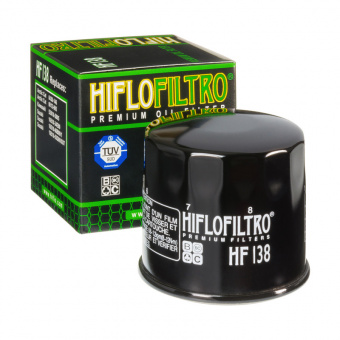 Фильтр масляный Hiflo Filtro HF138 Aprilia 857187 Arctic Cat 0436-14, 0812-005 Kawasaki 52010-S005 Kymco 1541A-PWB1-900 Suzuki 16510-03G00, 16510-03G00-X07, 16510-06B00,16510-06B01 в интернет-магазине LuckyFern