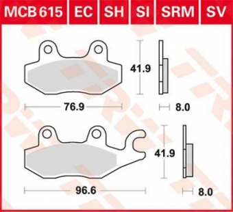 Колодки тормозные дисковые TRW MCB615SI в интернет-магазине LuckyFern
