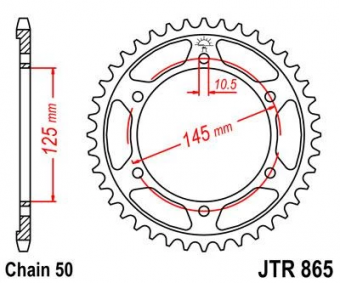Звезда ведомая JT JTR865, 45 зубьев, 530 размер в интернет-магазине LuckyFern
