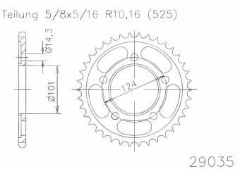 Звезда ведомая ESJOT 50-29035, 38 зубьев в интернет-магазине LuckyFern