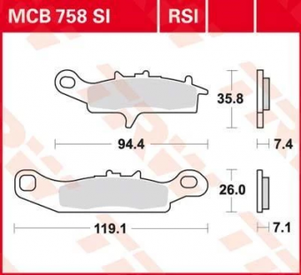 Колодки тормозные дисковые TRW MCB758SI в интернет-магазине LuckyFern