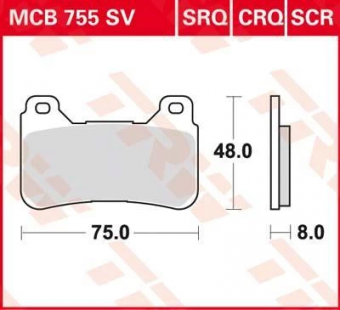Колодки тормозные дисковые TRW MCB755TRQ в интернет-магазине LuckyFern