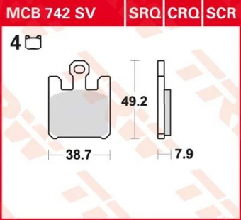Колодки тормозные дисковые TRW MCB742SV в интернет-магазине LuckyFern