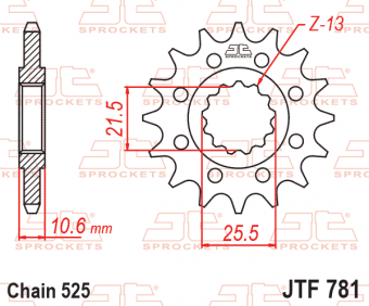 Звезда ведущая JTF781 14 зубьев для Benelli BN302 Leoncino Cruiser TRK502 BN600 в интернет-магазине LuckyFern