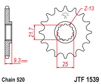 Звезда ведущая JTF1539 14RB, 14 зубьев, с резиновым демпфером в интернет-магазине LuckyFern