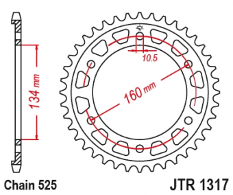 Звезда ведомая JT JTR1317, 43 зуба, 525 размер в интернет-магазине LuckyFern