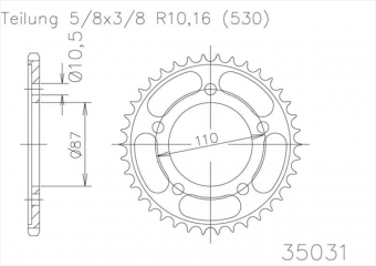 Звезда ведомая ESJOT 50-35031, 46 зубьев в интернет-магазине LuckyFern