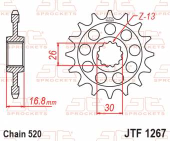Звезда ведущая JTF1267 16 зубьев в интернет-магазине LuckyFern