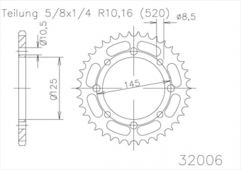 Звезда ведомая ESJOT 50-32006, 38 зубьев в интернет-магазине LuckyFern