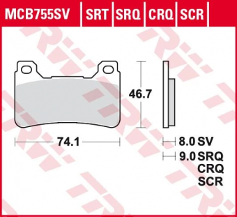 Колодки тормозные дисковые TRW MCB755SRT в интернет-магазине LuckyFern