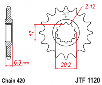 Звезда ведущая JTF1120 14 зубьев в интернет-магазине LuckyFern