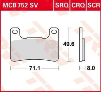 Колодки тормозные дисковые TRW MCB752SV в интернет-магазине LuckyFern