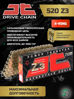 Цепь JTC 520 Z3 Gold & Silver 102 в интернет-магазине LuckyFern
