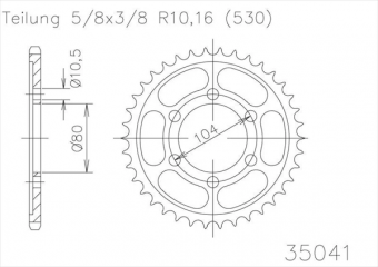 Звезда ведомая ESJOT 50-35041, 42 зуба в интернет-магазине LuckyFern