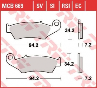 Колодки тормозные дисковые TRW MCB669SV в интернет-магазине LuckyFern