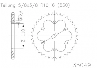 Звезда ведомая ESJOT 50-35049, 40 зубьев в интернет-магазине LuckyFern