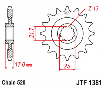 Звезда ведущая JTF1381 15RB, 15 зубьев, с резиновым демпфером в интернет-магазине LuckyFern