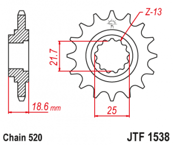 Звезда ведущая JTF1538 15 зубьев в интернет-магазине LuckyFern